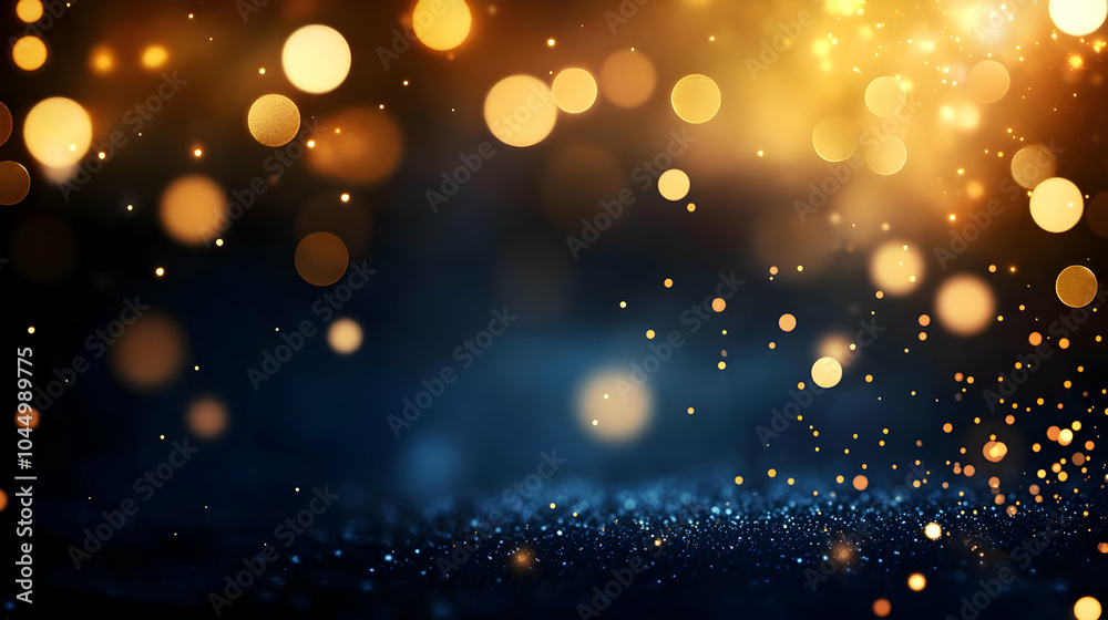 Abstract Gold and Blue Bokeh Background Abstract Gold and Blue Bokeh Background