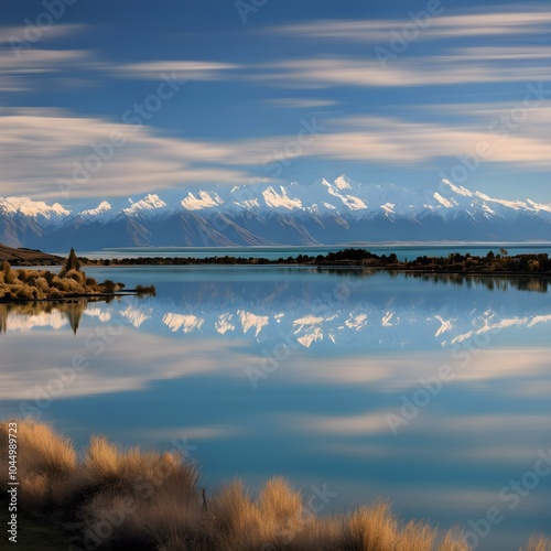 South Island Splendor: Lake Pukaki’s Reflective Morning photo