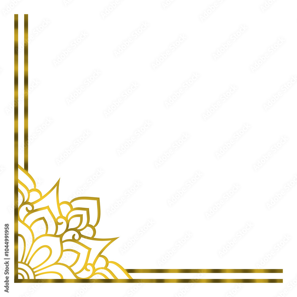 Gold Ornament Corner border frame illustration Gold Ornament Corner border frame illustration