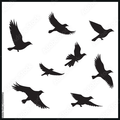 Flying Birds Group Silhouette