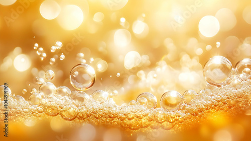 Golden Bubbles Abstract Bac...