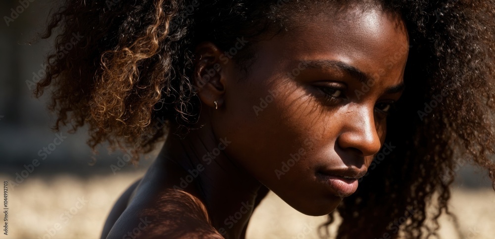 Black and white silhouette portraits of an African American woman showcasing beauty and emotion Black and white silhouette portraits of an African American woman showcasing beauty and emotion