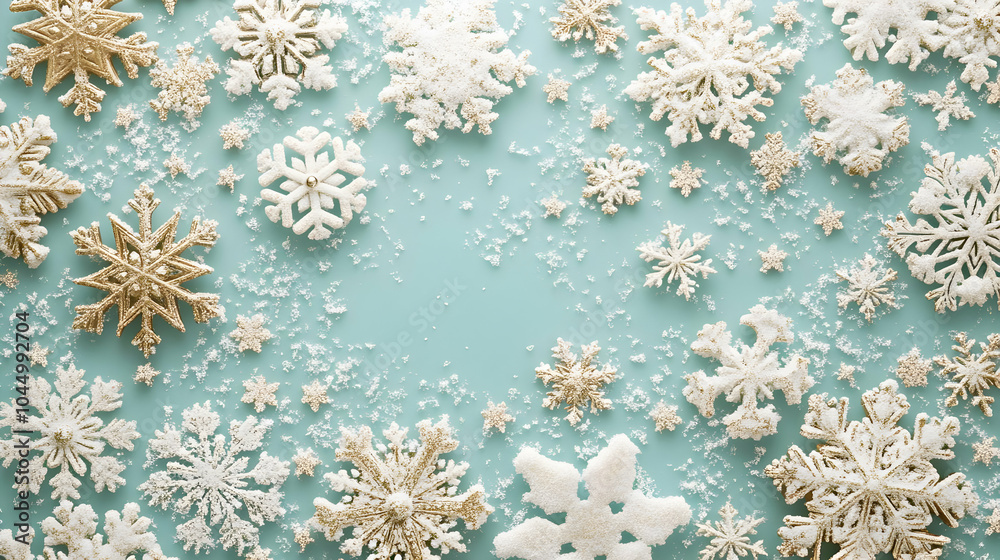 Gold and White Snowflake Background Gold and White Snowflake Background