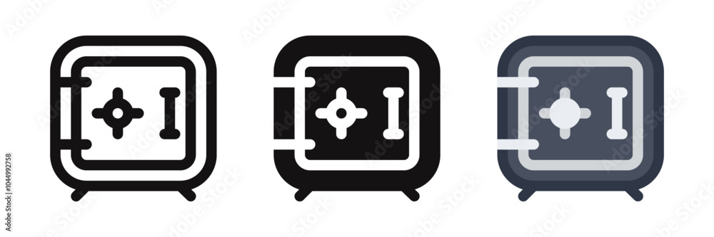 Bank safe icons set. Money safe, vault security. Vector Illustration. Bank safe icons set. Money safe, vault security. Vector Illustration.