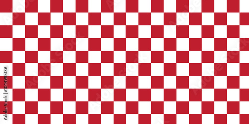 Checkered background or checkerboard pattern, vector seamless chess board with square black and white checker texture