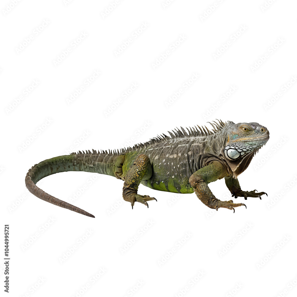Fototapeta premium Big iguana on transparent background PNG Generative AI