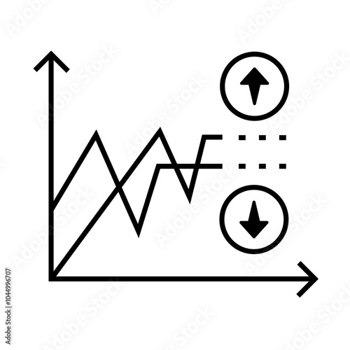 Market Volatility Icon – A Graph with Sharp Zigzag Lines, Representing Fluctuating Market Prices
