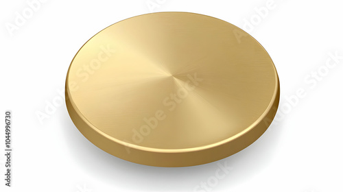 Gold Round Button 3D Illust...