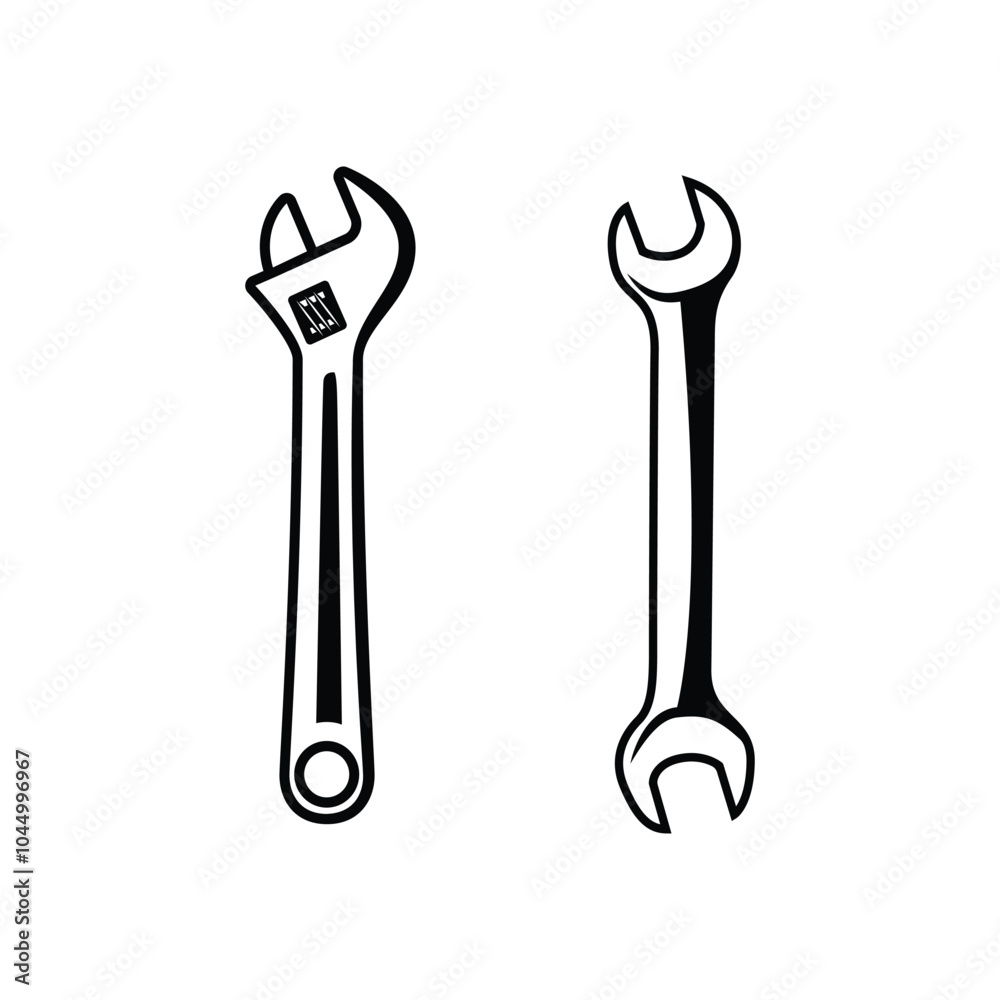 Wrench working tools vector illustration White Background Wrench working tools vector illustration White Background