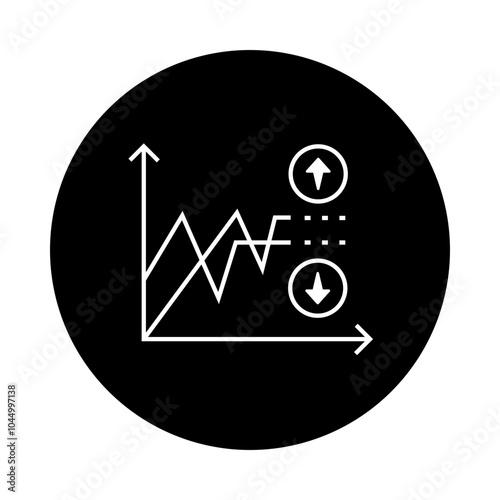 Market Volatility Icon – A Graph with Sharp Zigzag Lines, Representing Fluctuating Market Prices