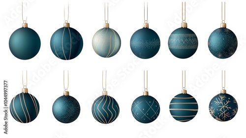  Snowflake Baubles in Deep Blue Shades photo