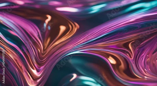 Seamless 4K Loop of Dynamic Iridescent Liquid Textures