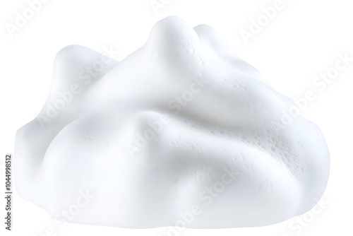 Shaving foam isolated on white background. Full Depth of field. Focus stacking. PNG