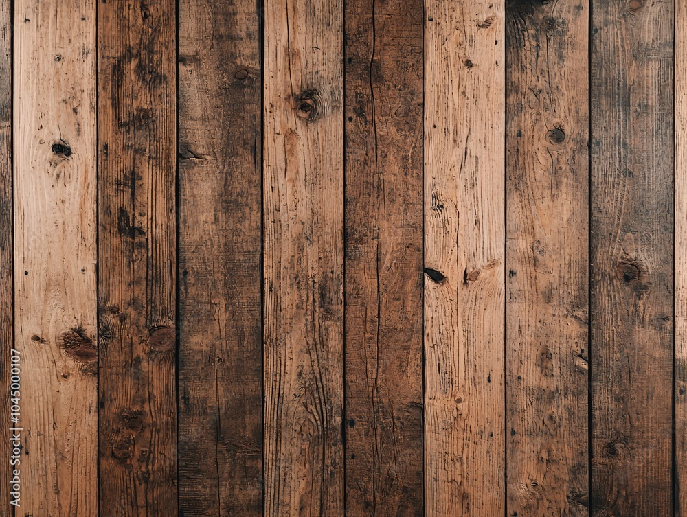 Fototapeta premium Natural rustic wooden plank wall texture showcasing unique grain patterns and timeless charm for interior design inspiration