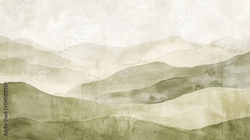 Wallpaper Mural Pastoral hills blending into a light grunge background for a peaceful backdrop Torontodigital.ca