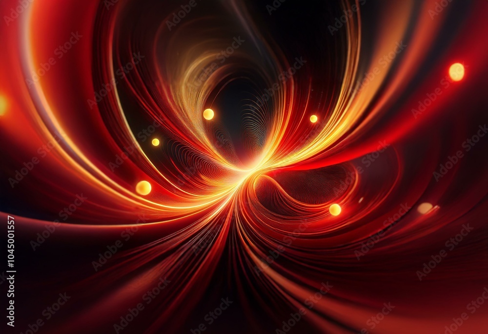 Abstract red and orange light streaks and glowing orbs create a swirling, dynamic pattern. Abstract red and orange light streaks and glowing orbs create a swirling, dynamic pattern.