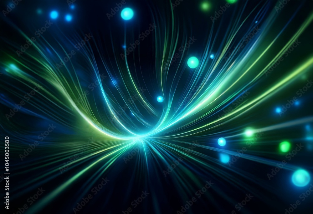 Abstract background with glowing lines in blue and green hues, creating a sense of movement and depth. Abstract background with glowing lines in blue and green hues, creating a sense of movement and depth.