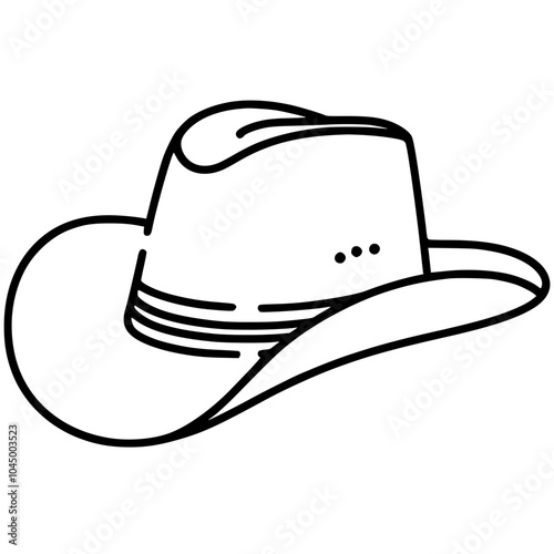 One line cowboy hat silhouette