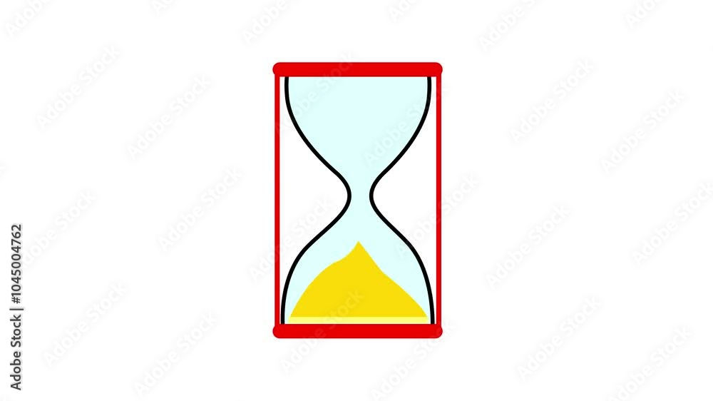 Hourglass showing time countdown animation on a white background.