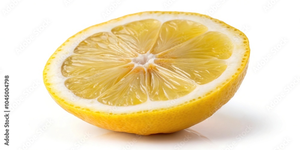 Sliced lemon on white background with tilted angle Sliced lemon on white background with tilted angle