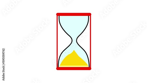 Hourglass showing time countdown animation on a white background.