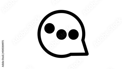 Black color massage chat icon with bubble on white transparent background. 