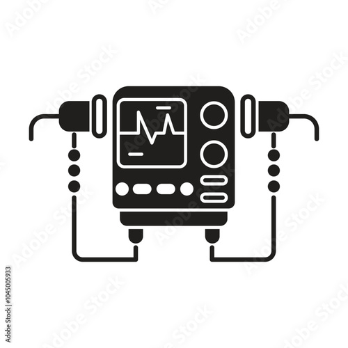 Defibrillator medical device icon vector on white background