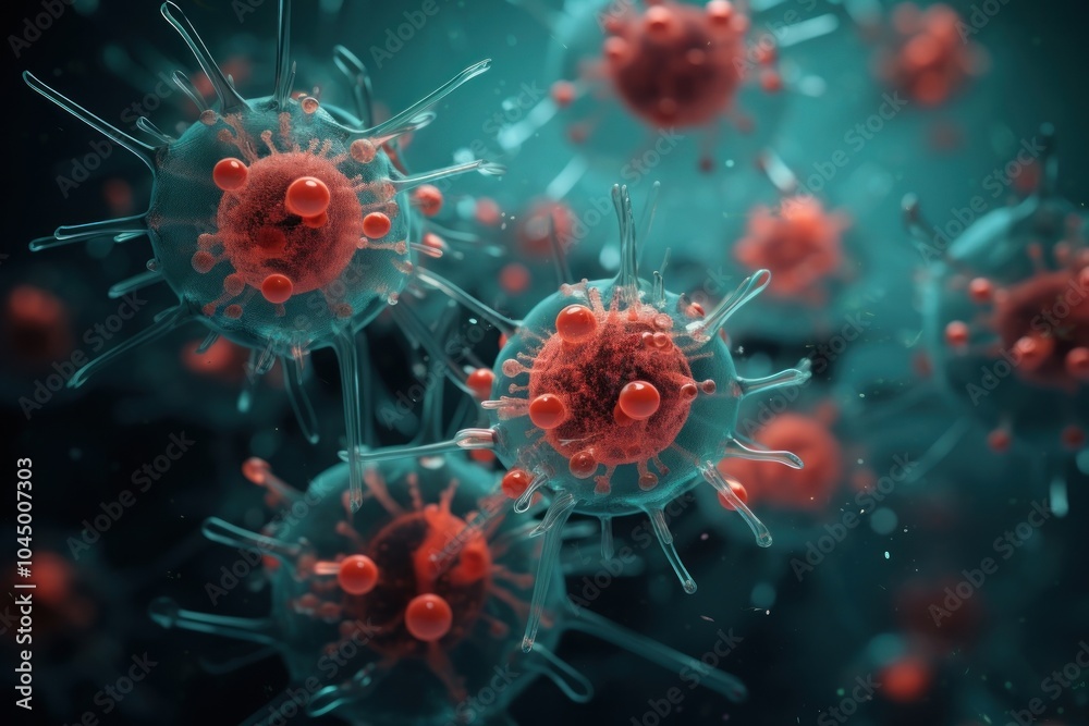 Virus underwater magnification microbiology. Virus underwater magnification microbiology.