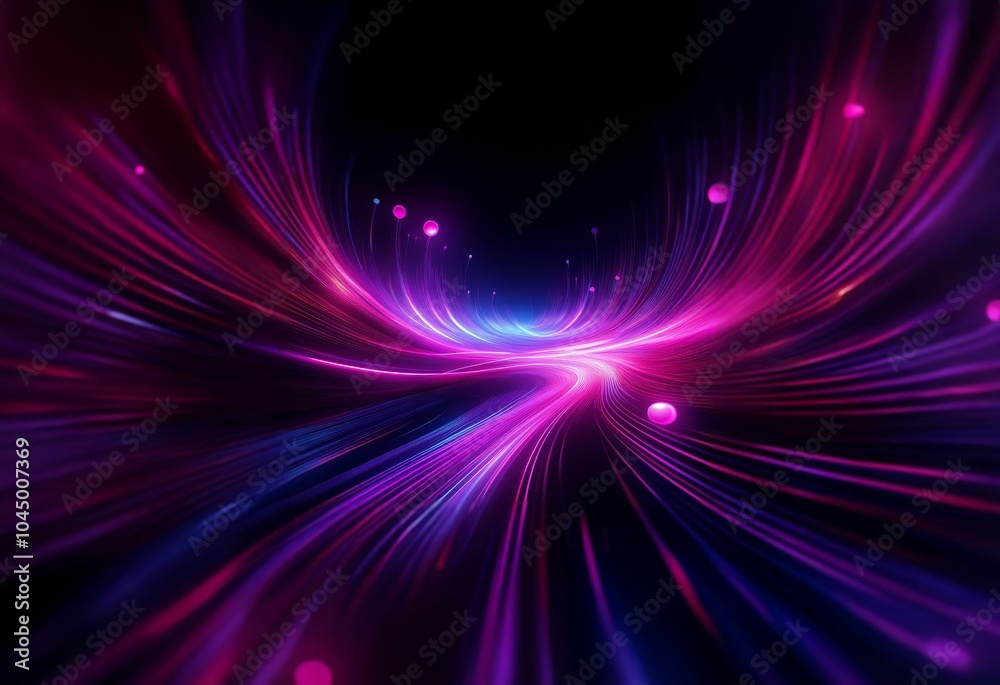 Abstract background with streaks of vibrant purple and blue light.