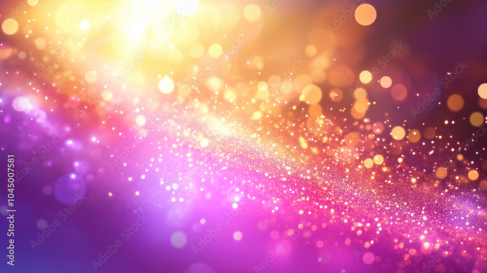 Glowing colorful background shimmers in neon purple pink and gold with festive bias light Glowing colorful background shimmers in neon purple pink and gold with festive bias light