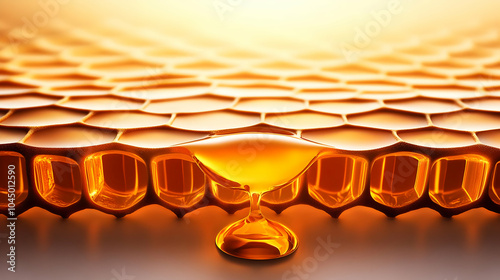 Golden Honeycomb Drip 3D Il...