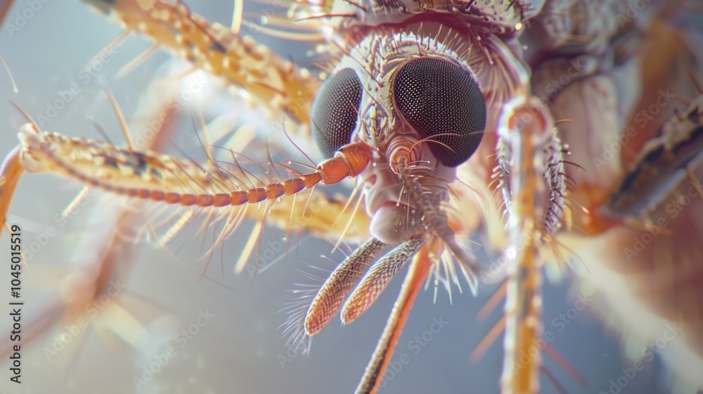 Fototapeta premium Close-Up of a Mosquito's Face