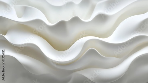 Abstract White Background, Smooth And Elegant Wavy Texture, 3D Rendered Image For Design