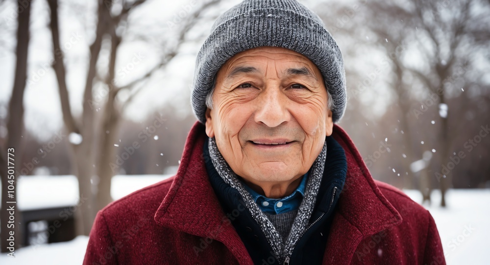 hispanic latino elderly man winter outdoor bright background wearing fashion portrait hispanic latino elderly man winter outdoor bright background wearing fashion portrait