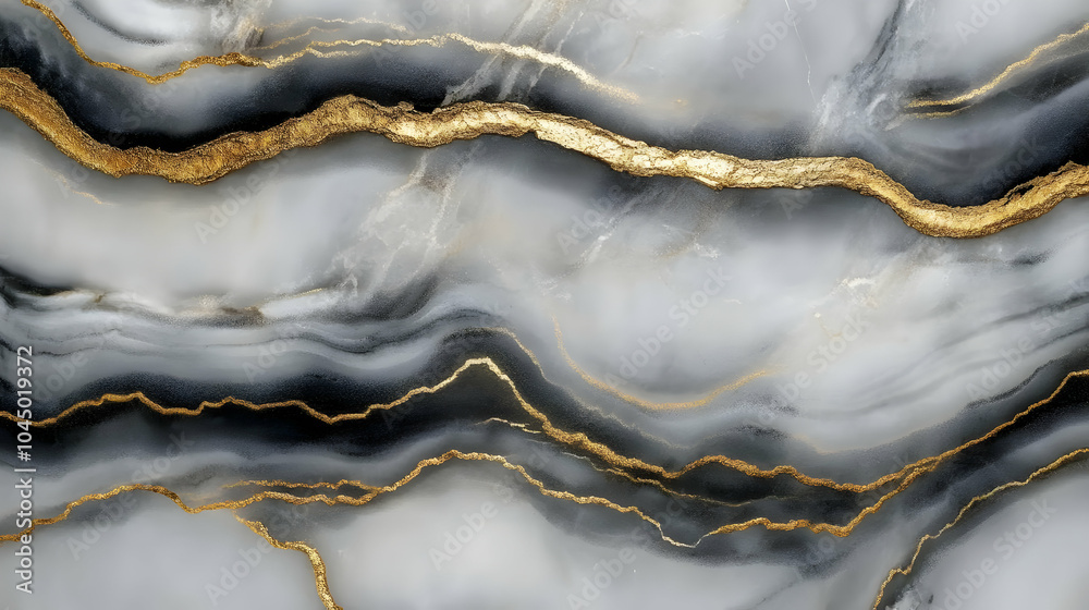 Naklejka premium Abstract Black and Gold Marble Background