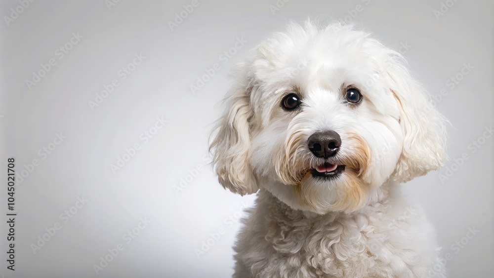 Portrait of a Beautiful White Dog on a Clean White Background for Pet Photography and Marketing Use, Perfect for Animal Lovers and Dog Breeders Portrait of a Beautiful White Dog on a Clean White Background for Pet Photography and Marketing Use, Perfect for Animal Lovers and Dog Breeders