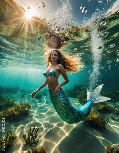 mermaid in the sea