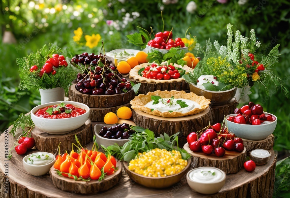 colorful garden inspired appetizer display featuring fresh vibrant vegetables stunning presentation, dip, platter, creative, herb, ingredients, snack, food colorful garden inspired appetizer display featuring fresh vibrant vegetables stunning presentation, dip, platter, creative, herb, ingredients, snack, food