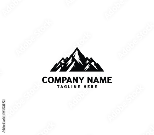 Vector mountain peaks logo design. Hill logo, Adventure logo. Modern mountain logo template