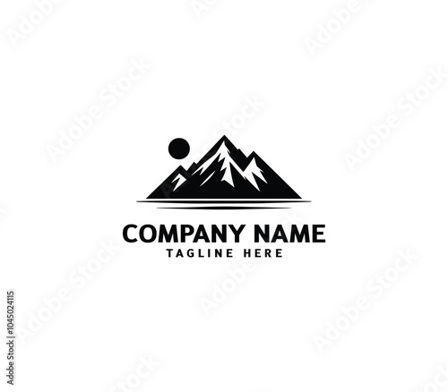 Vector mountain peaks logo design. Hill logo, Adventure logo. Modern mountain logo template