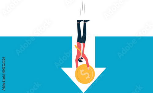 Wrong forecast or decision leads to failure or loss, financial trap or recession, business problems or business crisis,
