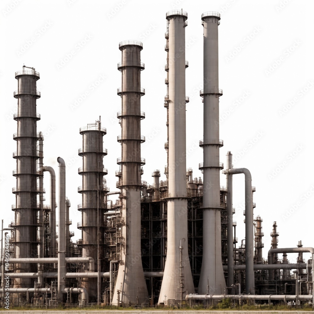 Fototapeta premium oil refinery on white background