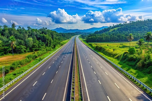 Close-up view of Lampung East Highway connecting cities photo