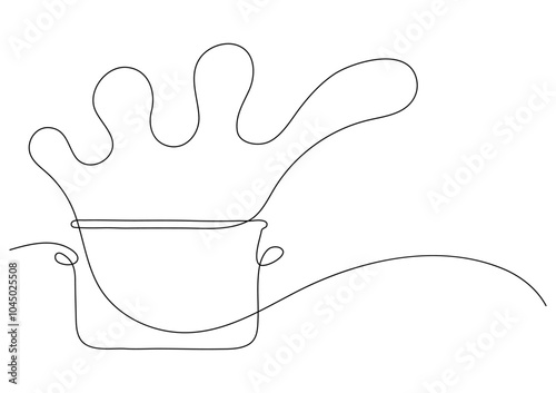 Pan. Cooking concept. Continuous line drawing.
