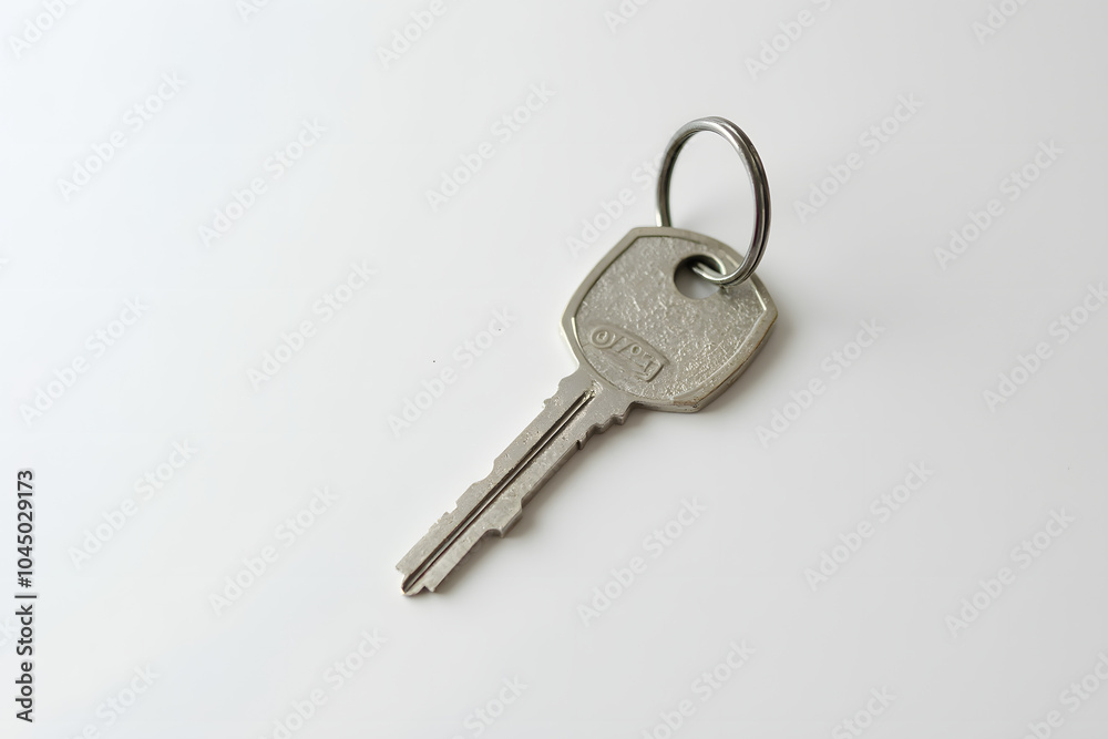 Apartment key on white background Apartment key on white background