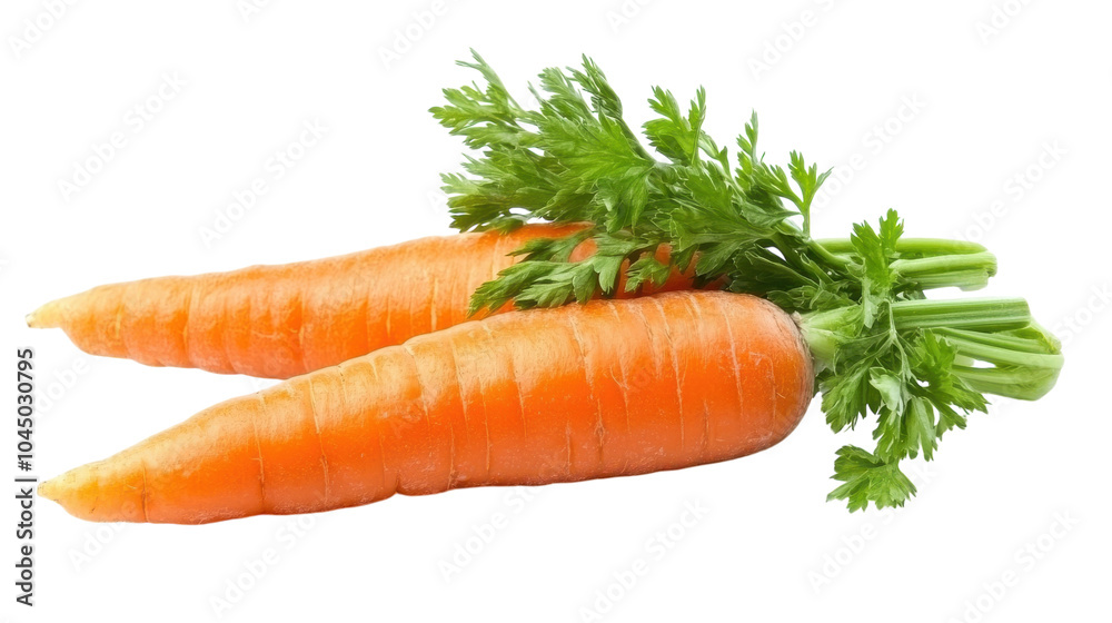 Freshly harvested organic carrots on a white background ready for culinary creations