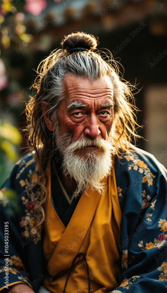 Profondément ancré dans l'instant, le vieux sage japonais ressent la vie en lui, écoutant les murmures invisibles du temps, les lèvres légèrement courbées dans un sourire apaisé. Profondément ancré dans l'instant, le vieux sage japonais ressent la vie en lui, écoutant les murmures invisibles du temps, les lèvres légèrement courbées dans un sourire apaisé.