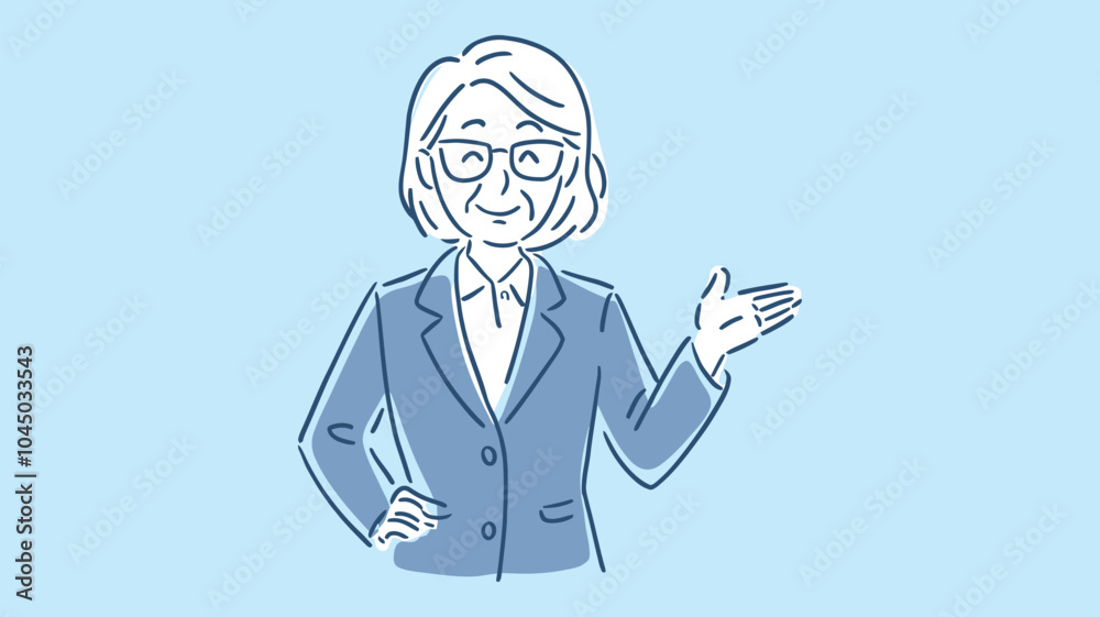 Professional Woman Offering Guidance with a Confident Gesture 