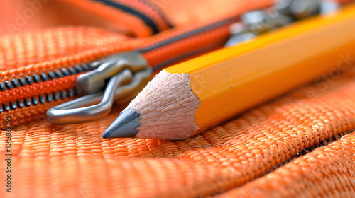 Obraz na plátně Bag and pencil in child's hand