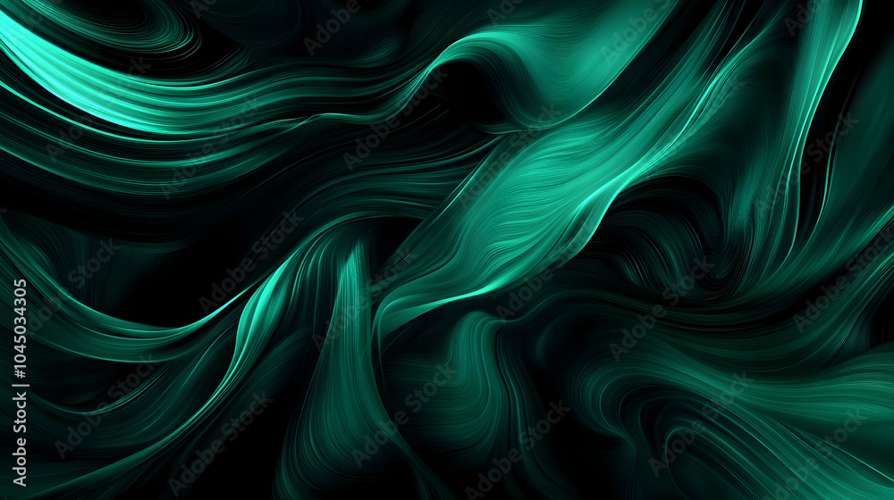 Obraz premium Abstract Green Swirling Background